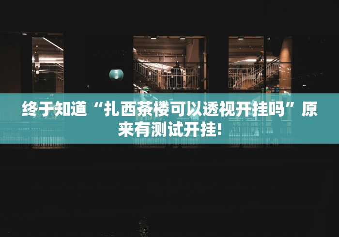 终于知道“扎西茶楼可以透视开挂吗”原来有测试开挂!