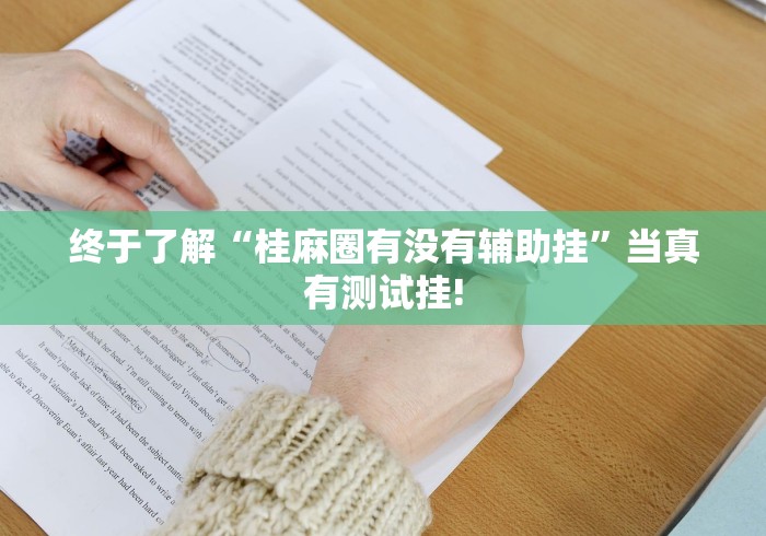 终于了解“桂麻圈有没有辅助挂”当真有测试挂!