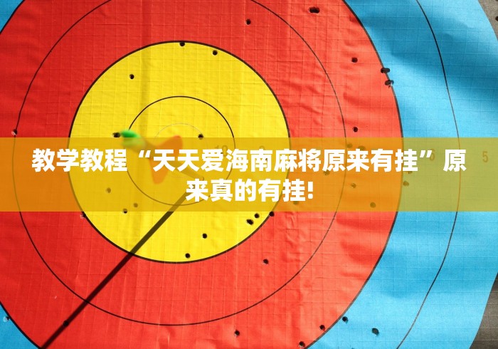 教学教程“天天爱海南麻将原来有挂”原来真的有挂!