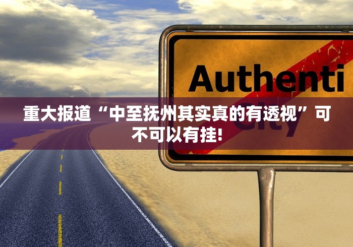 重大报道“中至抚州其实真的有透视”可不可以有挂!