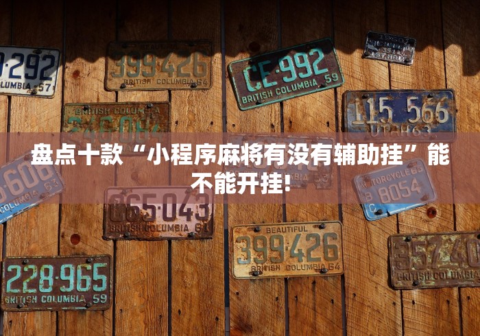 盘点十款“小程序麻将有没有辅助挂”能不能开挂!