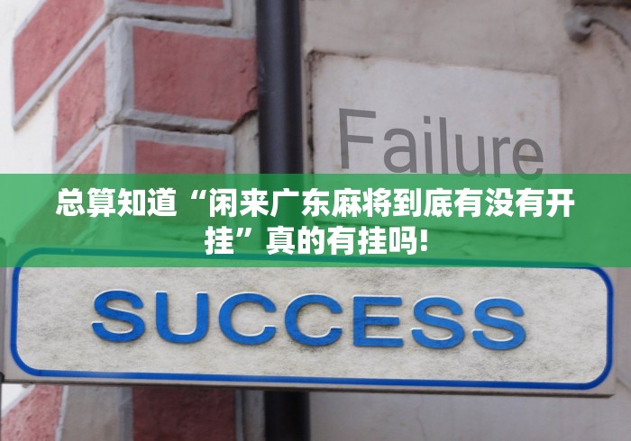 总算知道“闲来广东麻将到底有没有开挂”真的有挂吗!