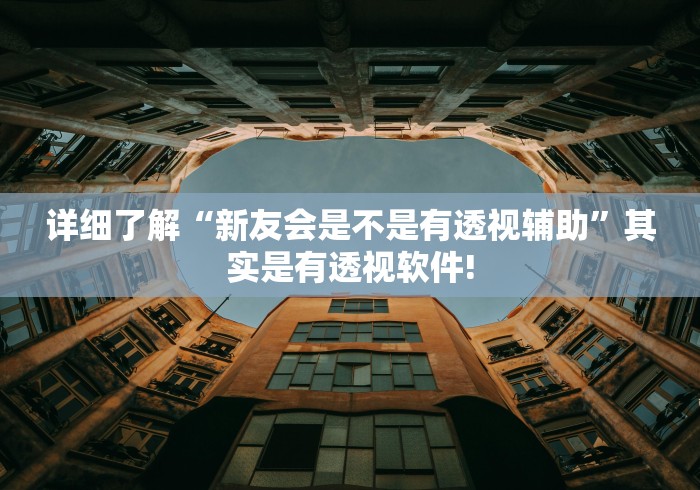 详细了解“新友会是不是有透视辅助”其实是有透视软件!