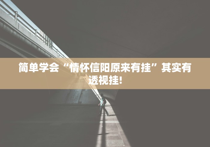 简单学会“情怀信阳原来有挂”其实有透视挂!