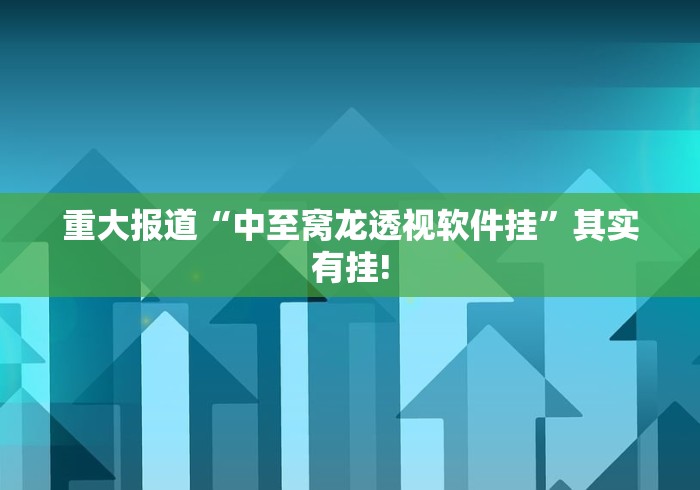 重大报道“中至窝龙透视软件挂”其实有挂!