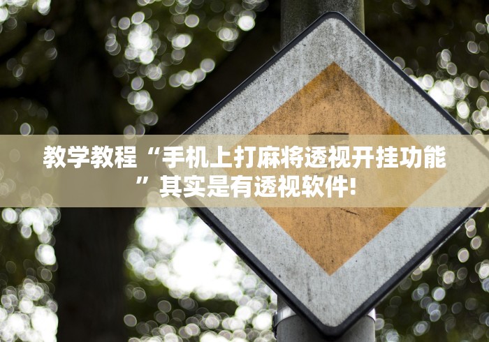 教学教程“手机上打麻将透视开挂功能”其实是有透视软件!