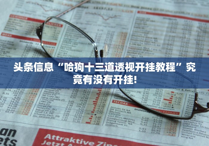 头条信息“哈狗十三道透视开挂教程”究竟有没有开挂!