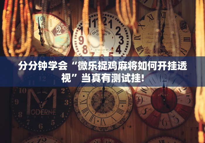 分分钟学会“微乐捉鸡麻将如何开挂透视”当真有测试挂!