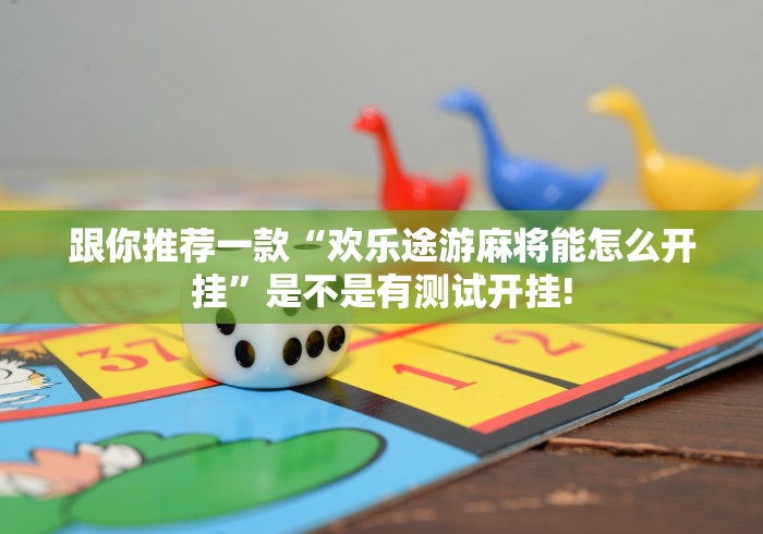 跟你推荐一款“欢乐途游麻将能怎么开挂”是不是有测试开挂!