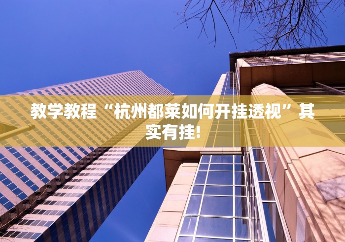 教学教程“杭州都莱如何开挂透视”其实有挂! 教学教程“杭州都莱如何开挂透视”其实有挂!