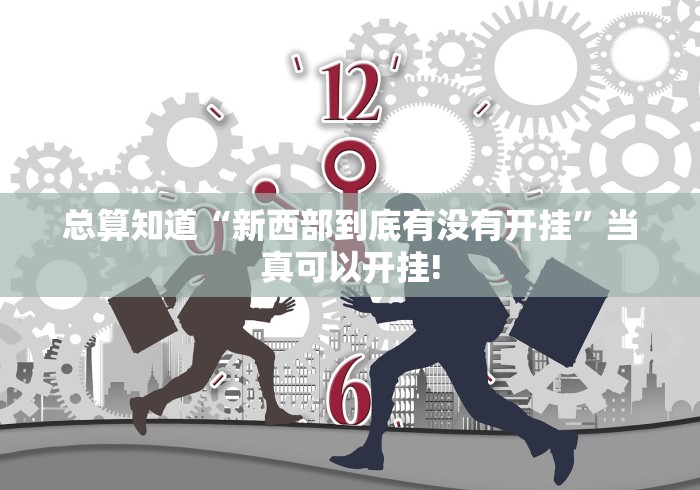 总算知道“新西部到底有没有开挂”当真可以开挂!