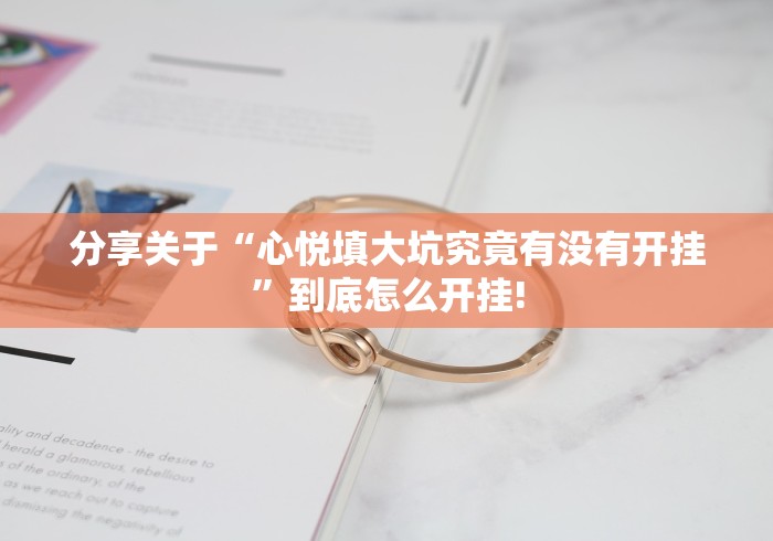 分享关于“心悦填大坑究竟有没有开挂”到底怎么开挂!