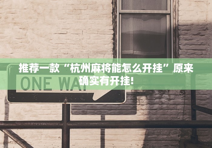 推荐一款“杭州麻将能怎么开挂”原来确实有开挂!