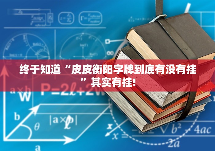 终于知道“皮皮衡阳字牌到底有没有挂”其实有挂!