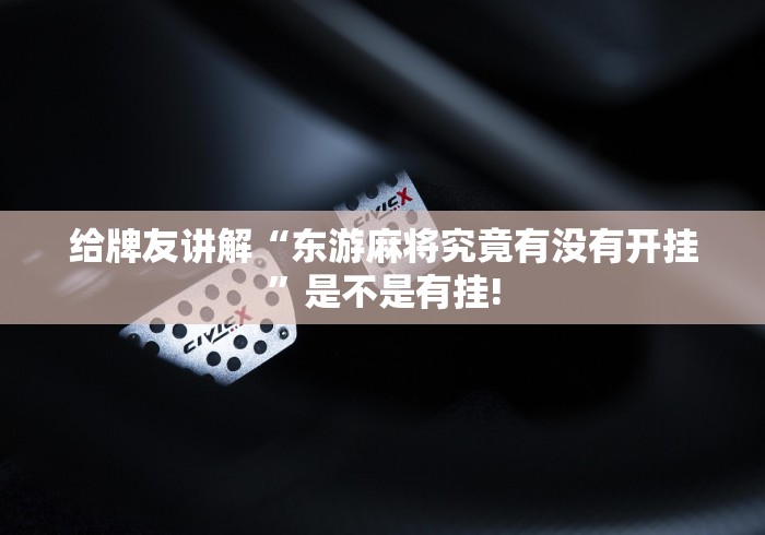 给牌友讲解“东游麻将究竟有没有开挂”是不是有挂!