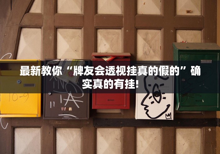 最新教你“牌友会透视挂真的假的”确实真的有挂!