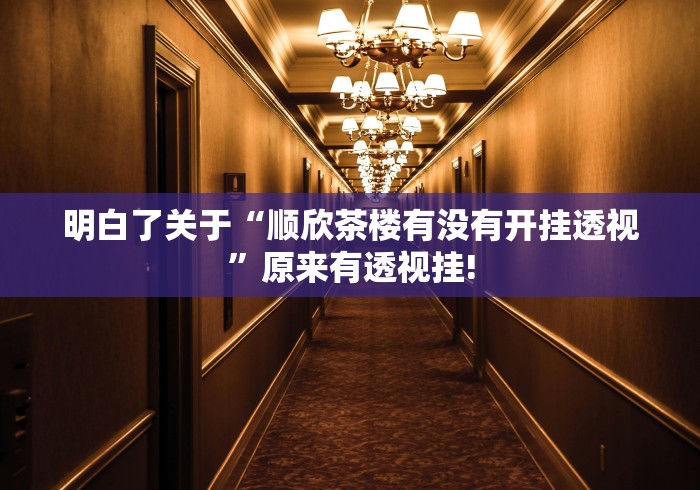 明白了关于“顺欣茶楼有没有开挂透视”原来有透视挂!