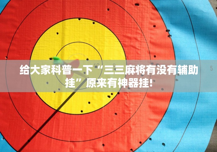 给大家科普一下“三三麻将有没有辅助挂”原来有神器挂!